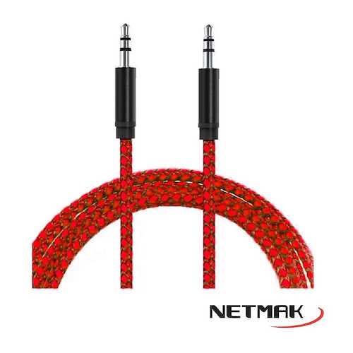 CABLE AUDIO 3.5 MM 1MT NM-C66 AUXILIAR ROJO